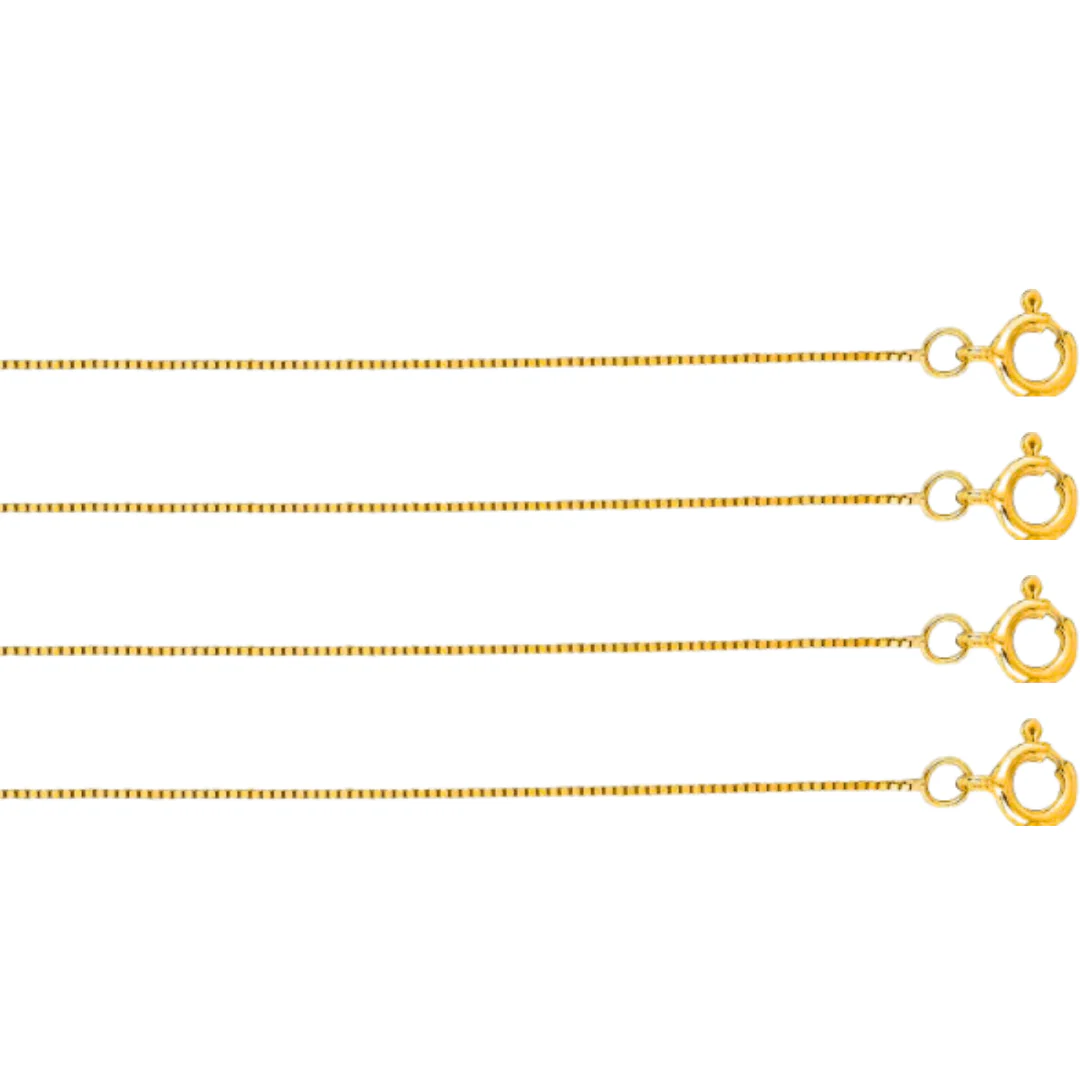 14k Gold Box Chain Necklace — 18” | Made in Italy