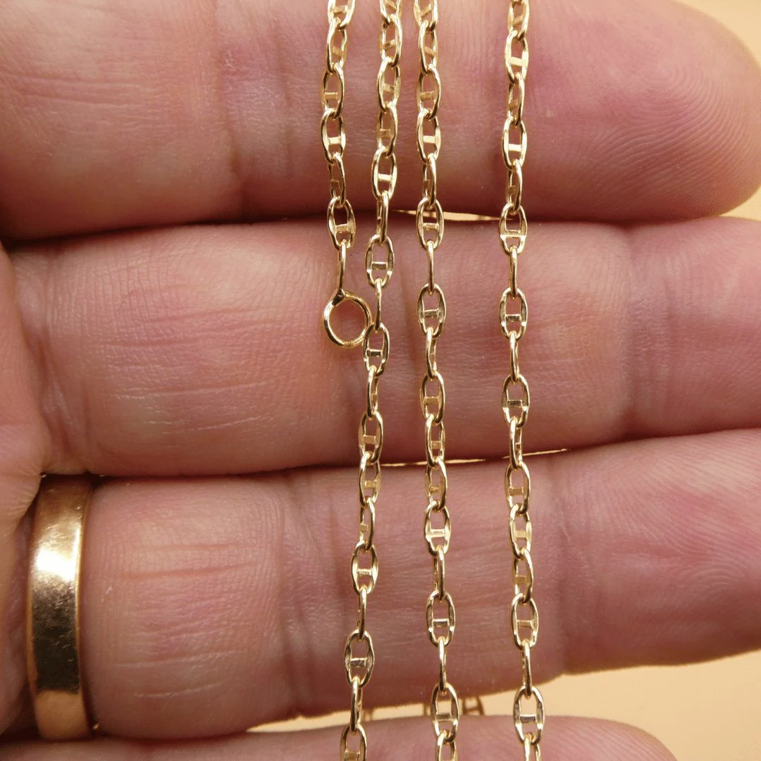 14k Gold Mariner Chain Necklace — 24” | Made in Italy - Image 2