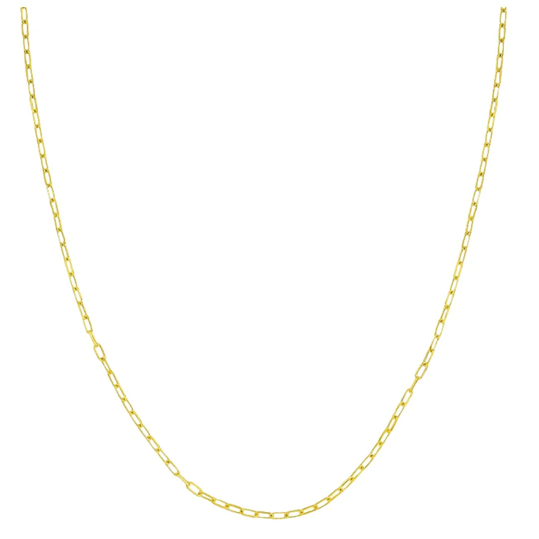 14k Gold Paper Clip Chain Necklace — 18” | Made in Italy