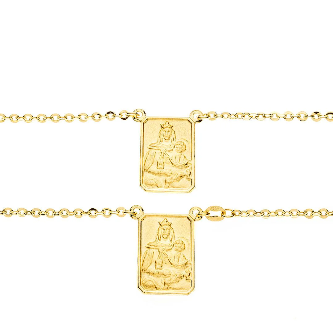18K Gold Scapular Necklace — Sacred Heart & Our Lady of Mount Carmel (Classic, 24”) - Image 7