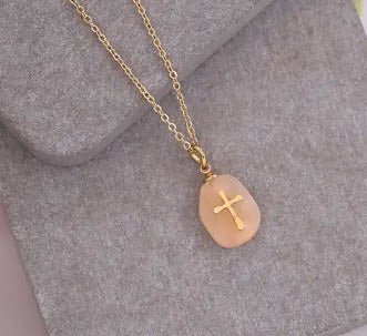 Amethyst Gold Cross Necklace 18-inch - Image 8