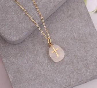 Amethyst Gold Cross Necklace 18-inch - Image 9