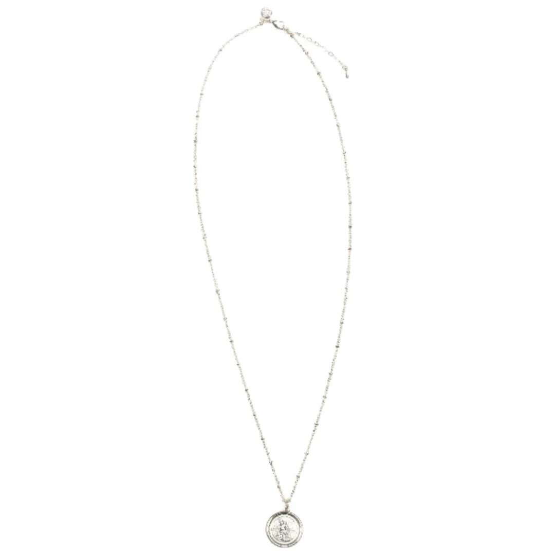 Silver-Plated Archangel Michael & Saint Christopher Protection Armor of Faith Necklace 26"+2 - Image 5