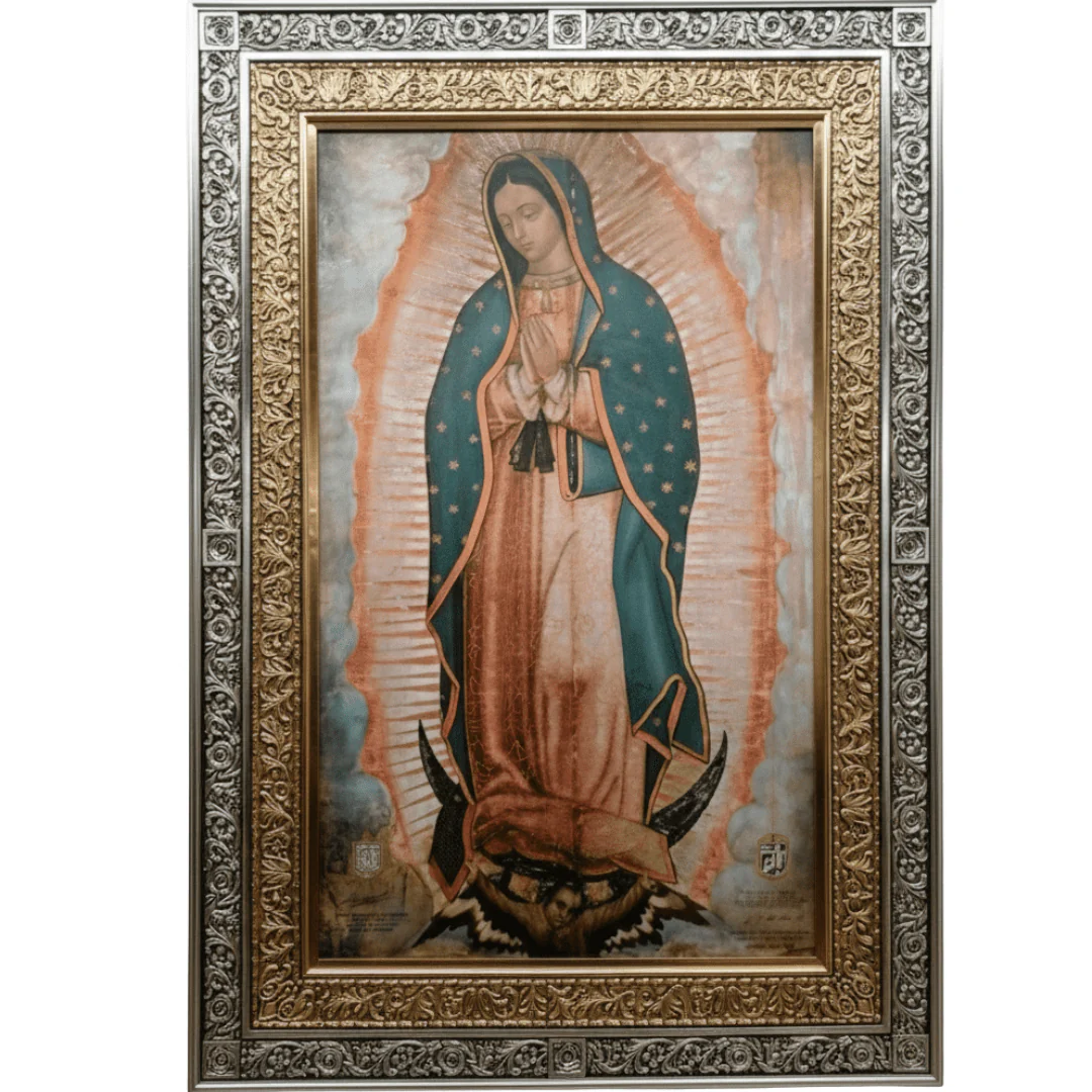 Certified Basilica Art of Our Lady of Guadalupe — Main Altar Size 71" × 52" (1.80 m × 1.32 m)