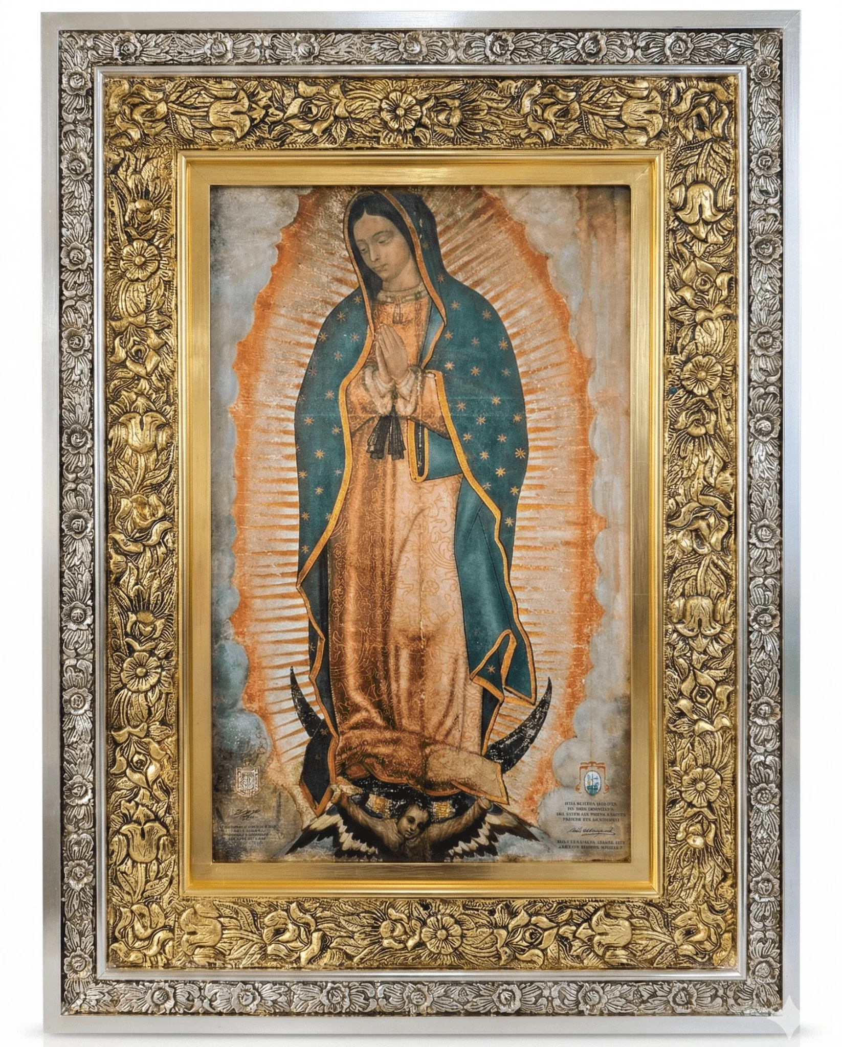 Certified Basilica Art of Our Lady of Guadalupe — Side Altar Edition 46" × 34" (1.17 m × 0.86 m)