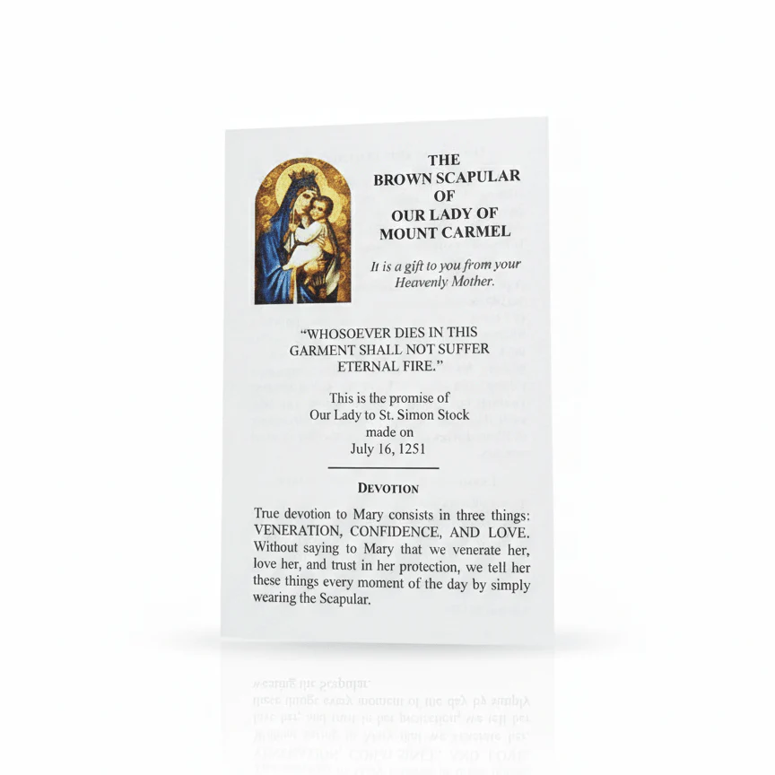 Classic Brown Scapular with Rue du Bac Miraculous Medal — Carmelite Icons - Image 2