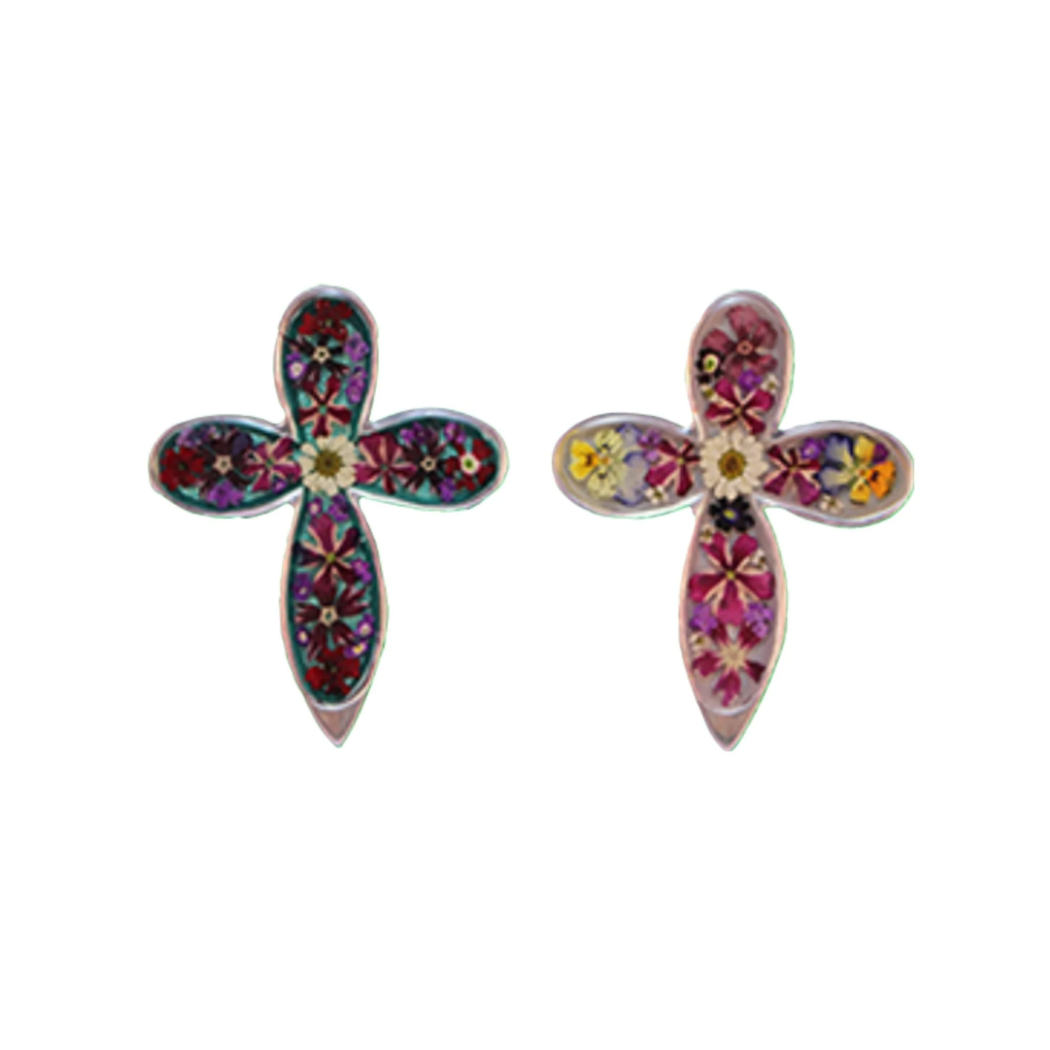 Clover Small Cross w/ Pressed Flowers 3.5" - Image 7