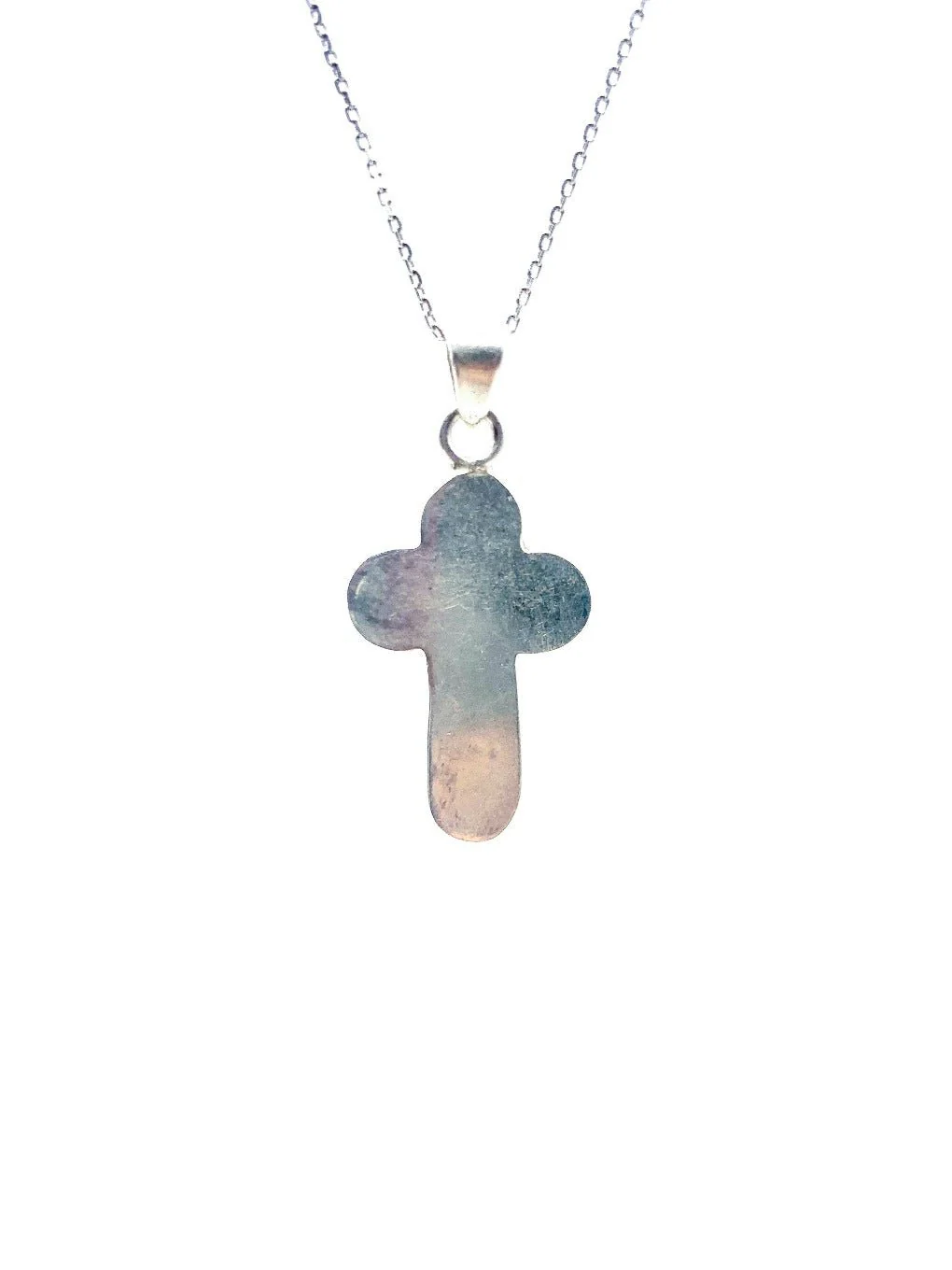 Clover Cross Necklace w/ Pressed Flowers 18-inch - Image 4