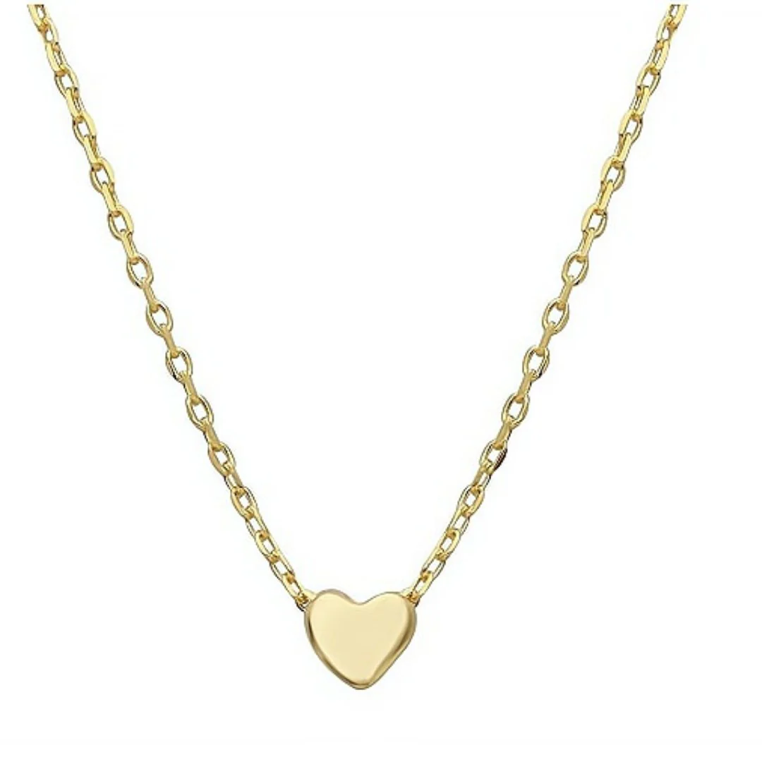 Gold Vermeil Small Heart Necklace 18-inch
