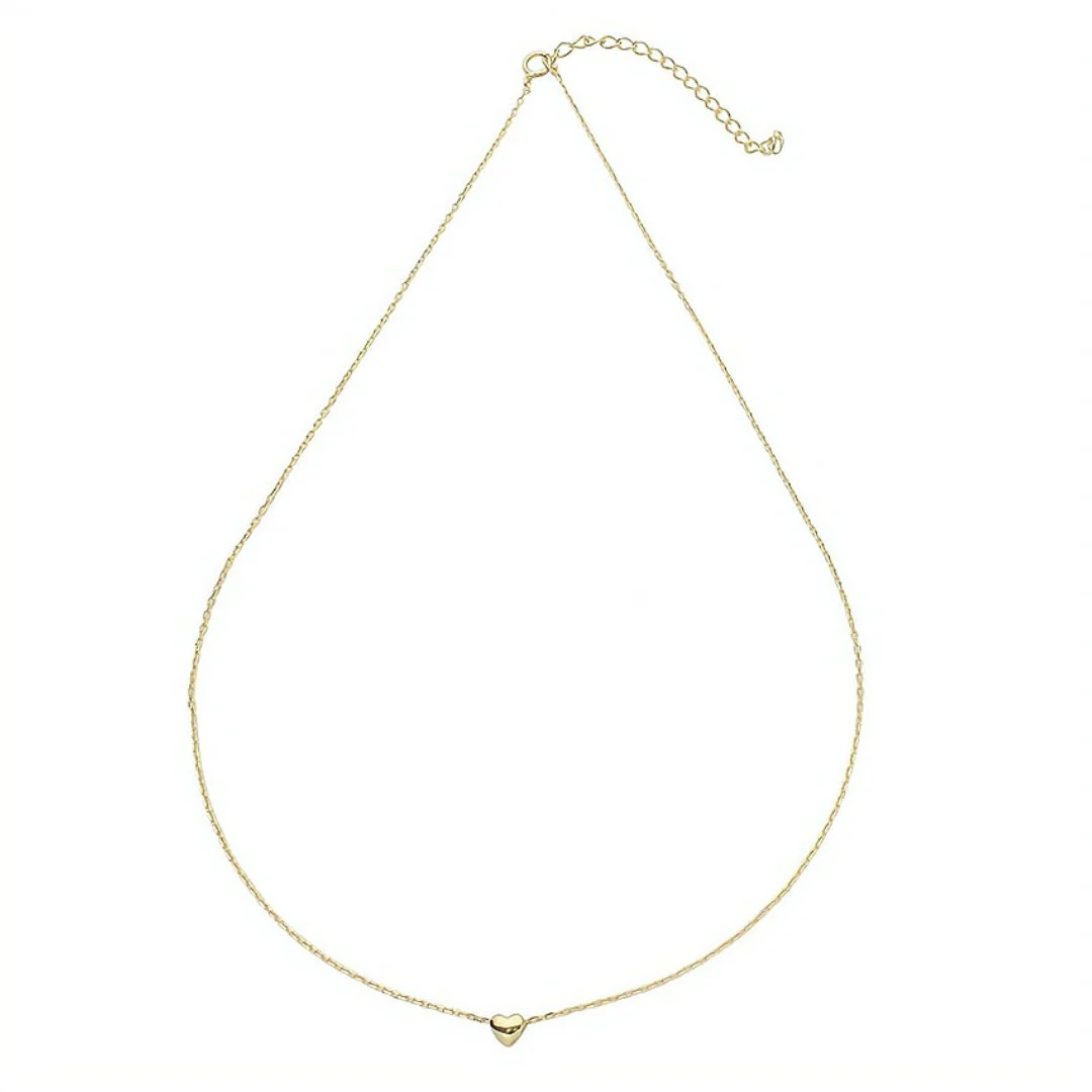 Gold Vermeil Small Heart Necklace 18-inch - Image 2