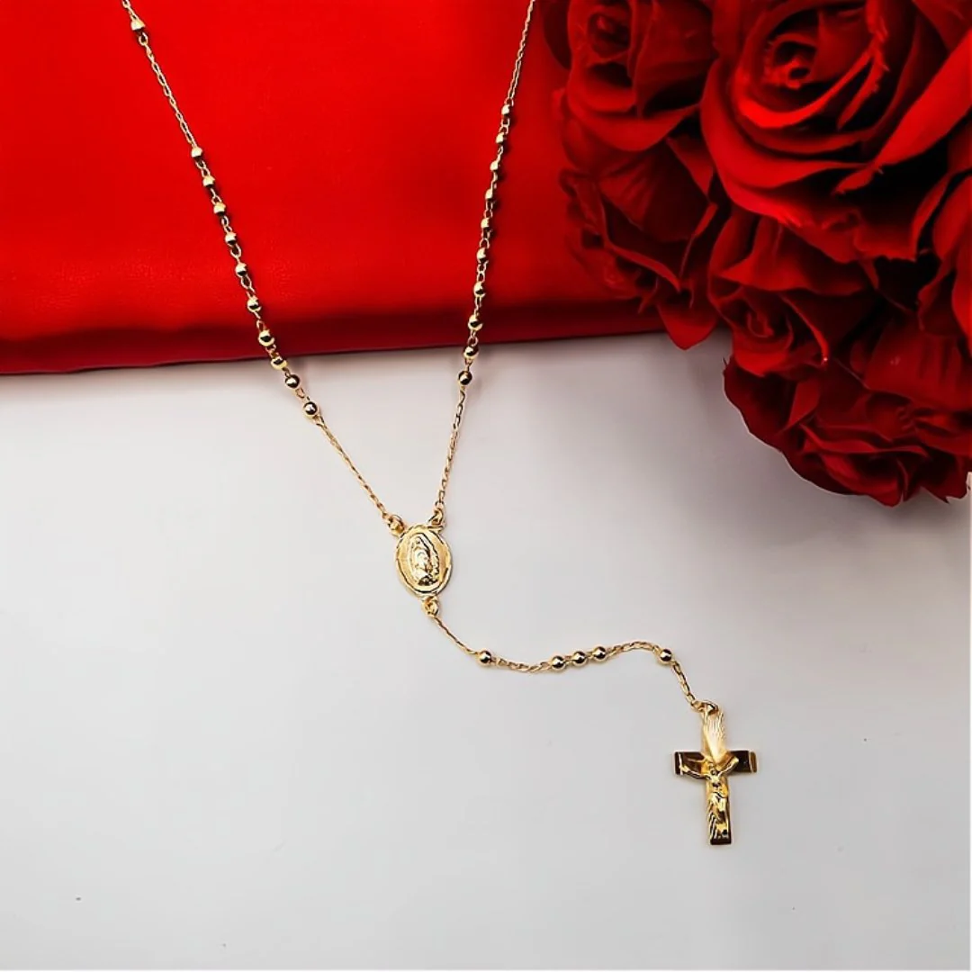 Gold Our Lady of Guadalupe Rosary Necklace — 18” - Image 5