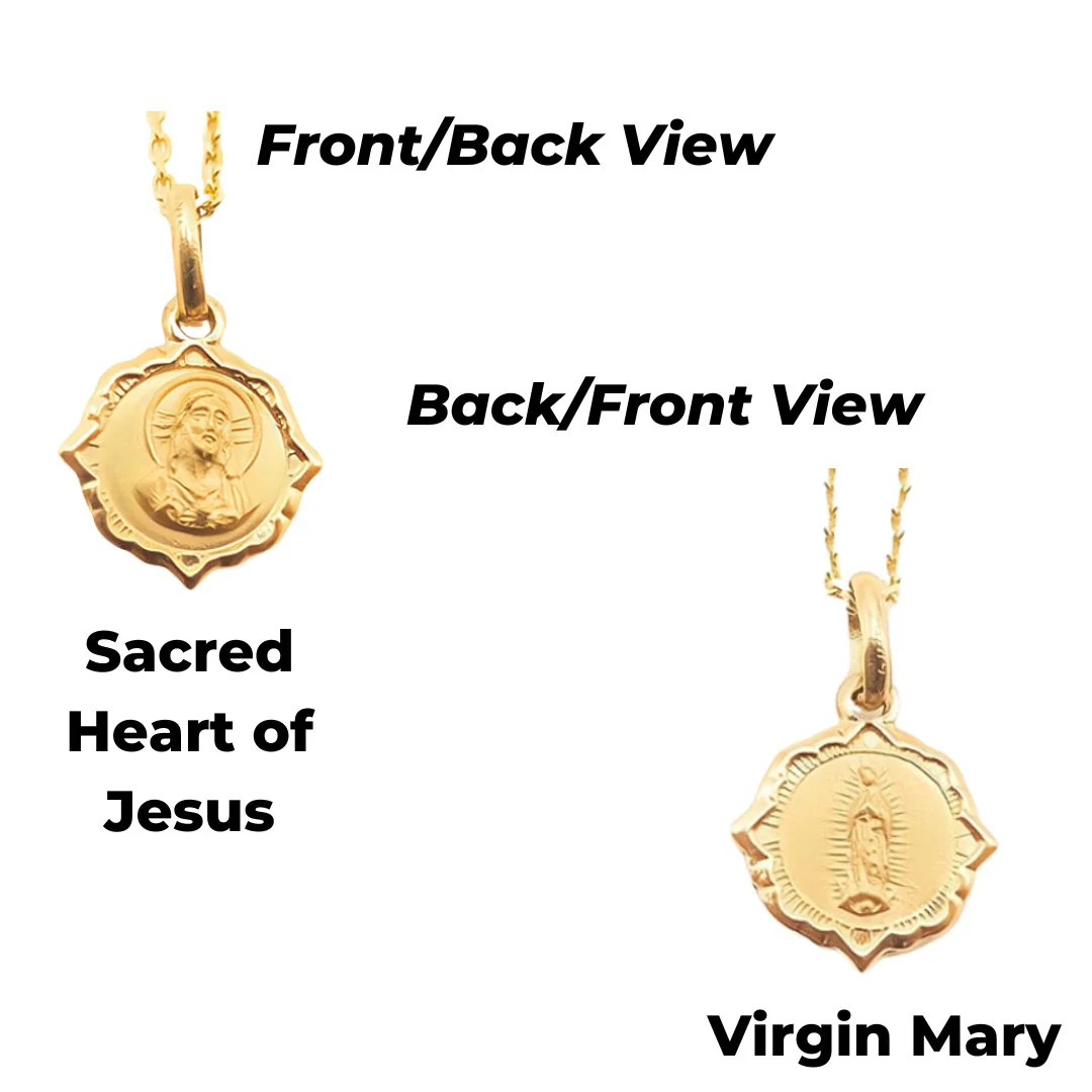 Gold-Plated Scapular Necklace – Sacred Heart & Our Lady of Guadalupe, 18” - Image 5