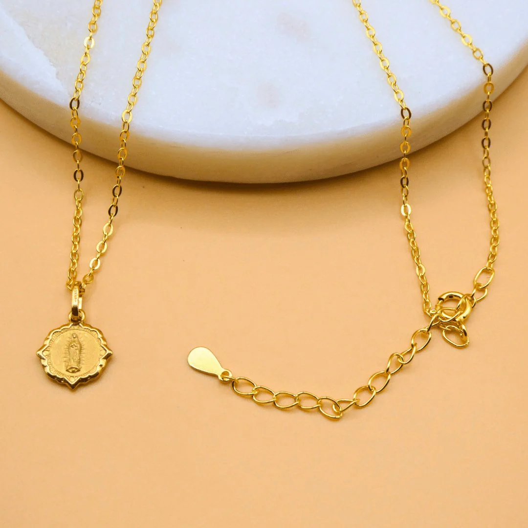Gold-Plated Scapular Necklace – Sacred Heart & Our Lady of Guadalupe, 18” - Image 6