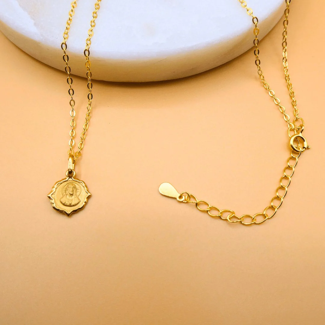 Gold-Plated Scapular Necklace – Sacred Heart & Our Lady of Guadalupe, 18” - Image 7