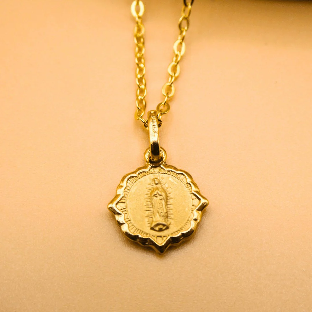 Gold-Plated Scapular Necklace – Sacred Heart & Our Lady of Guadalupe, 18” - Image 9
