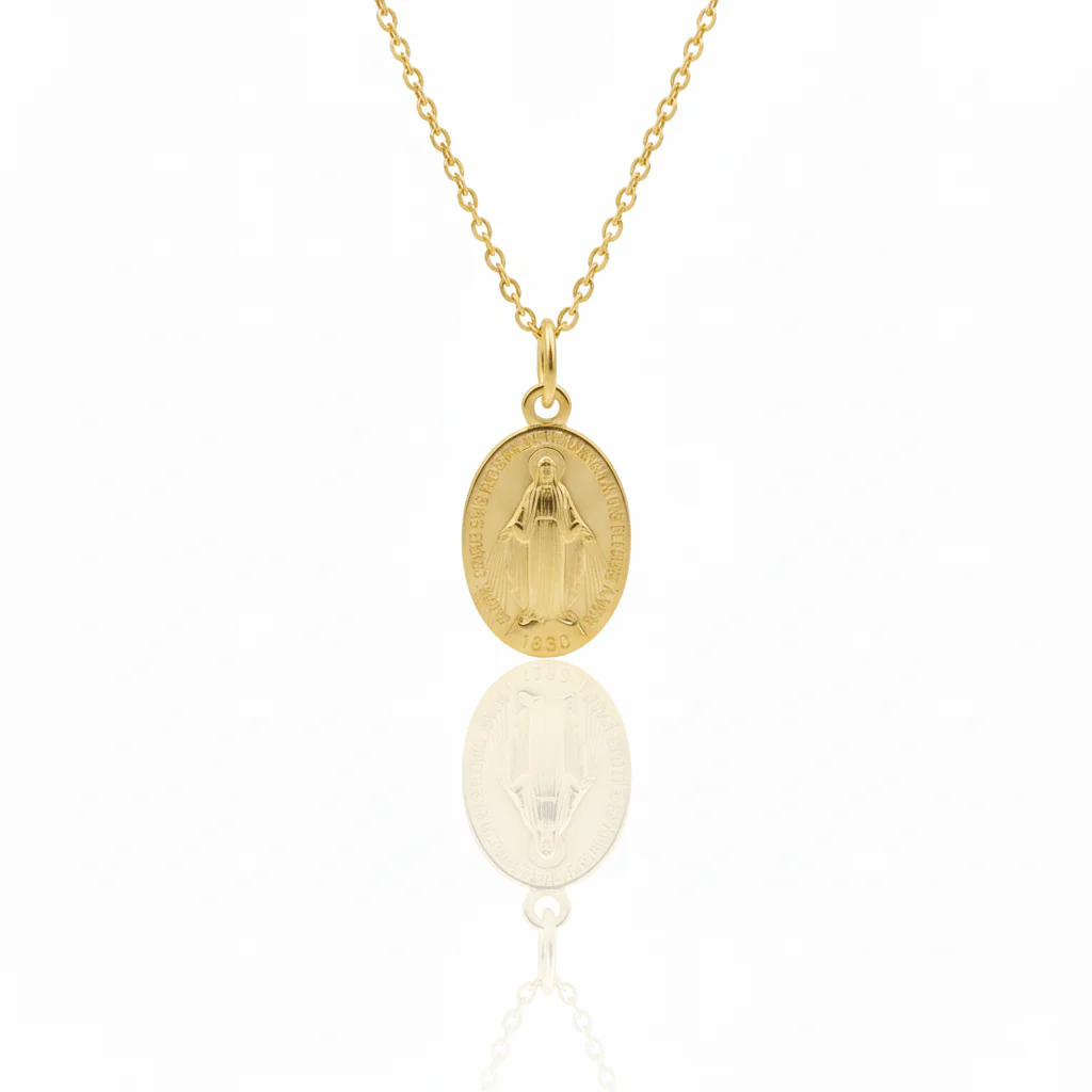 Gold-Plated Miraculous Medal Necklace — Rue du Bac, Paris (18”) - Image 5