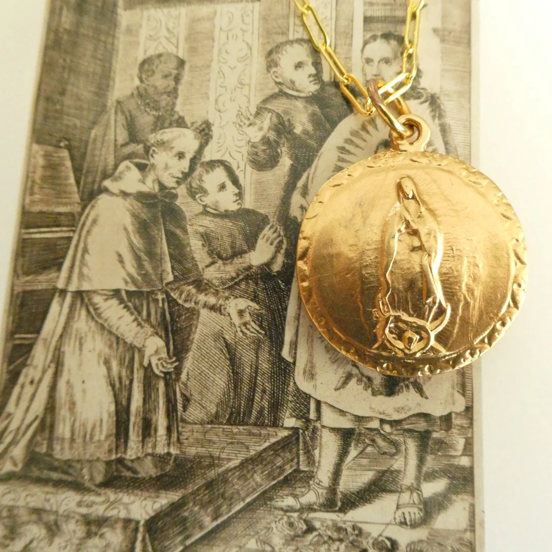 Gold-Plated Our Lady of Guadalupe & Sacred Heart Necklace 22-inch - Image 5