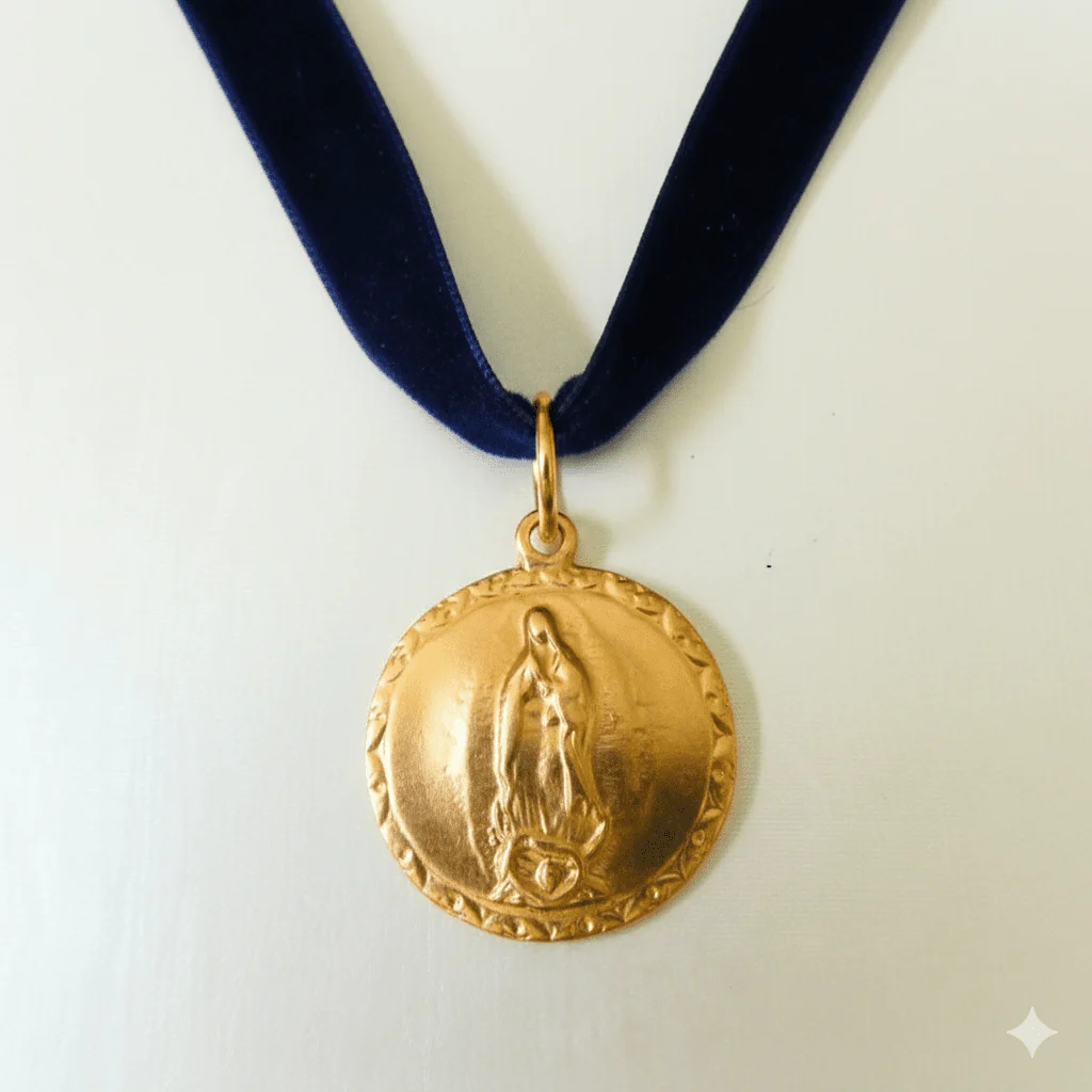 Gold-Plated Our Lady of Guadalupe & Sacred Heart Necklace 22-inch - Image 8
