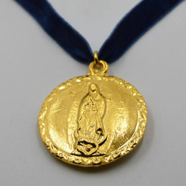 Gold-Plated Our Lady of Guadalupe & Sacred Heart Necklace 22-inch - Image 9