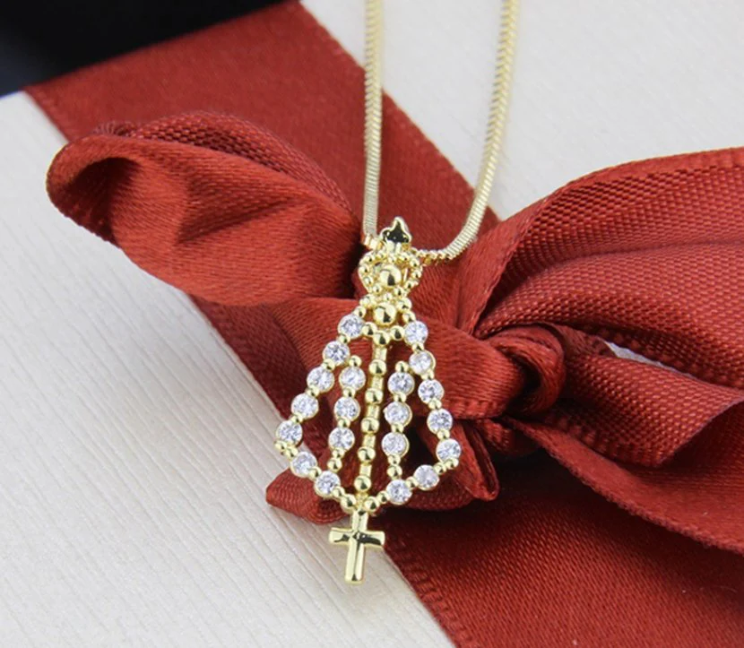 Gold-Plated Virgin Mary Pendant Necklace 18-inch - Image 4
