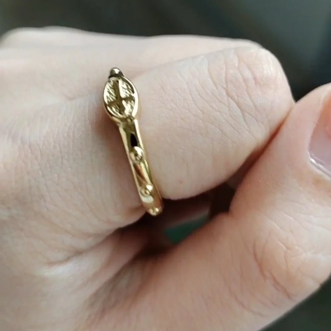 Gold-Plated Stainless Steel Rosary Ring - Image 2