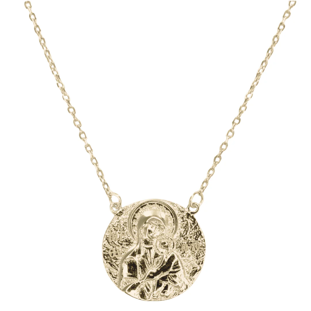 Gold Vermeil Our Lady of Perpetual Help Medal 18-inch