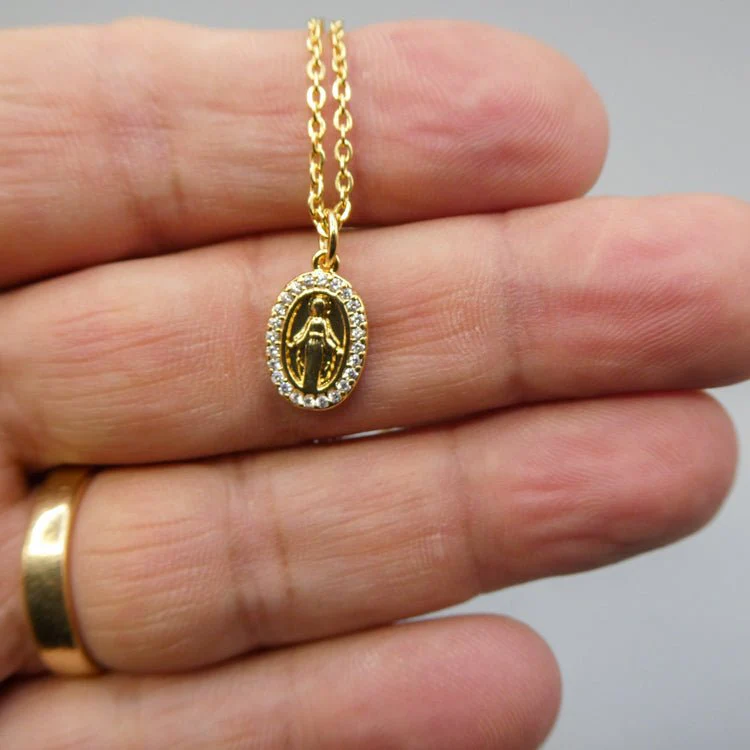 Gold-Plated Grace Zirconia Necklace 18-inch - Image 4