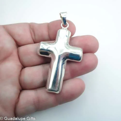 Guadalupe Cross Pendant w/ Pressed Flowers 24" - Image 4