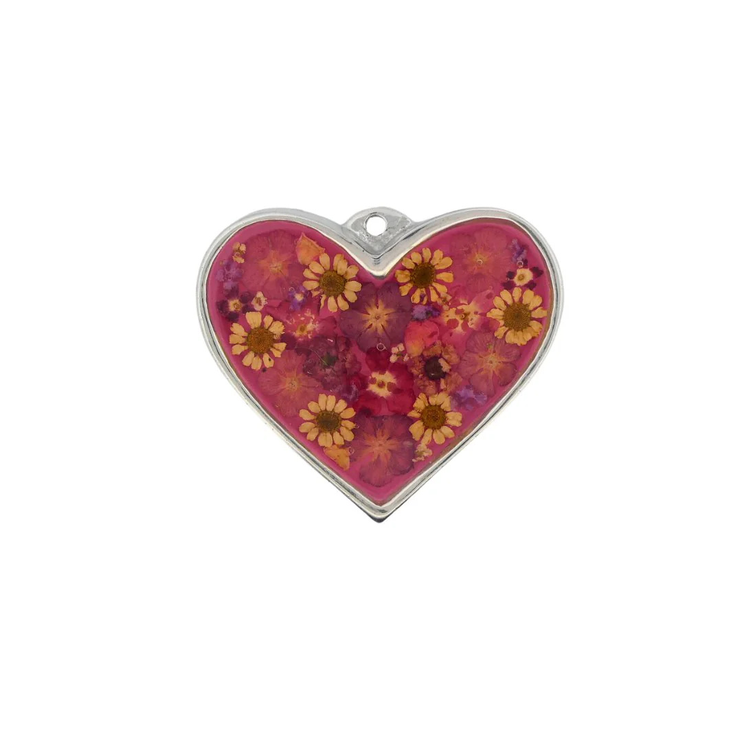 Heart-Shaped Small Wall Frame w/ Pressed Flowers 3.2" x 2.9" - Image 3