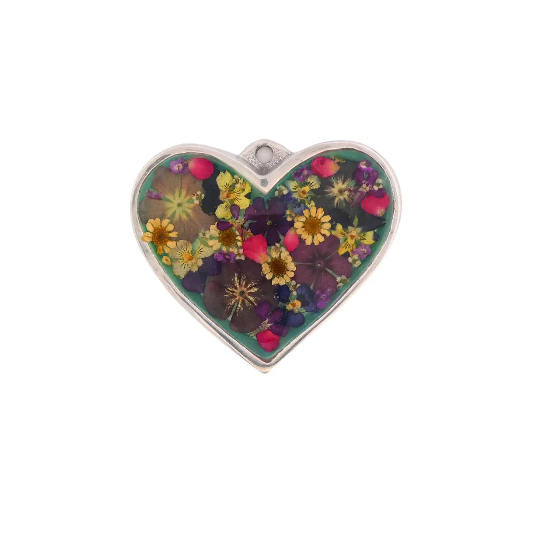 Heart-Shaped Small Wall Frame w/ Pressed Flowers 3.2" x 2.9" - Image 4