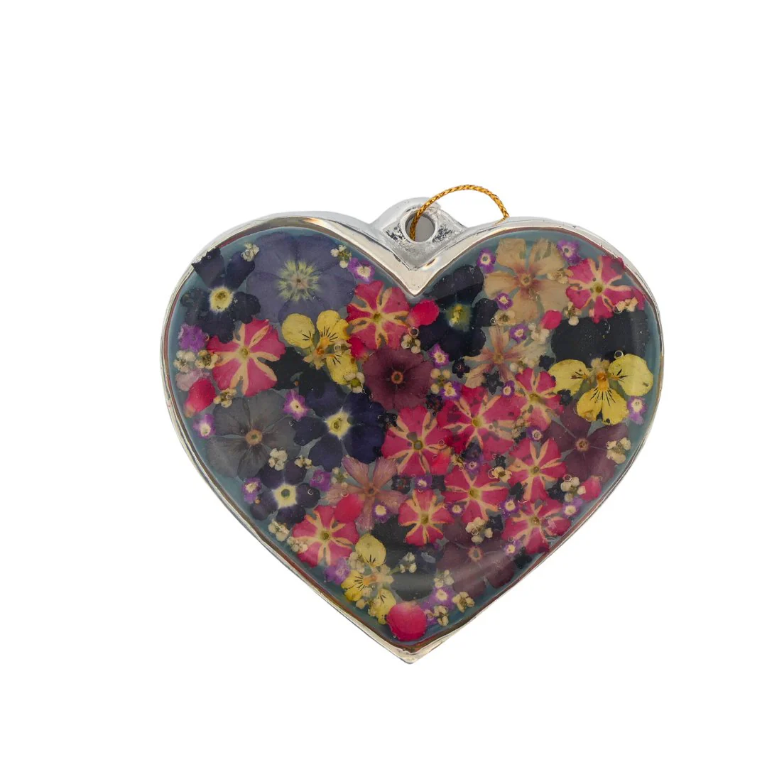 Wall Heart-Shaped Frame w/ Pressed Flowers 4" x 3" - Image 12