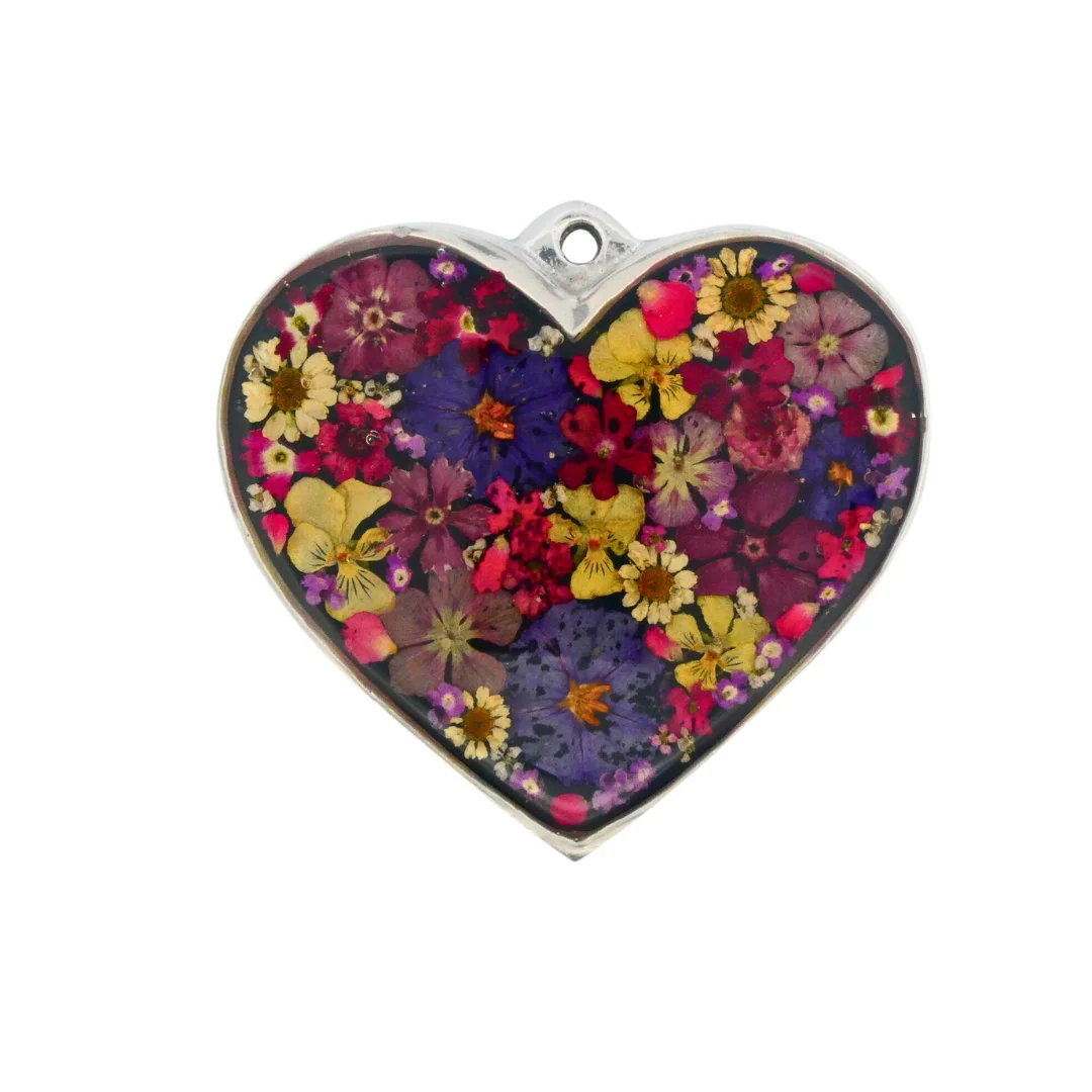 Wall Heart-Shaped Frame w/ Pressed Flowers 4" x 3" - Image 14