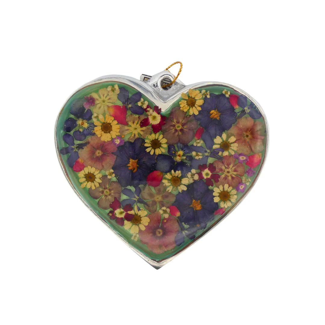 Wall Heart-Shaped Frame w/ Pressed Flowers 4" x 3" - Image 6