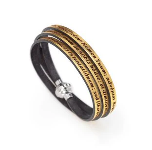 Leather Bracelet "I love your" in all languages - Gold 7.5