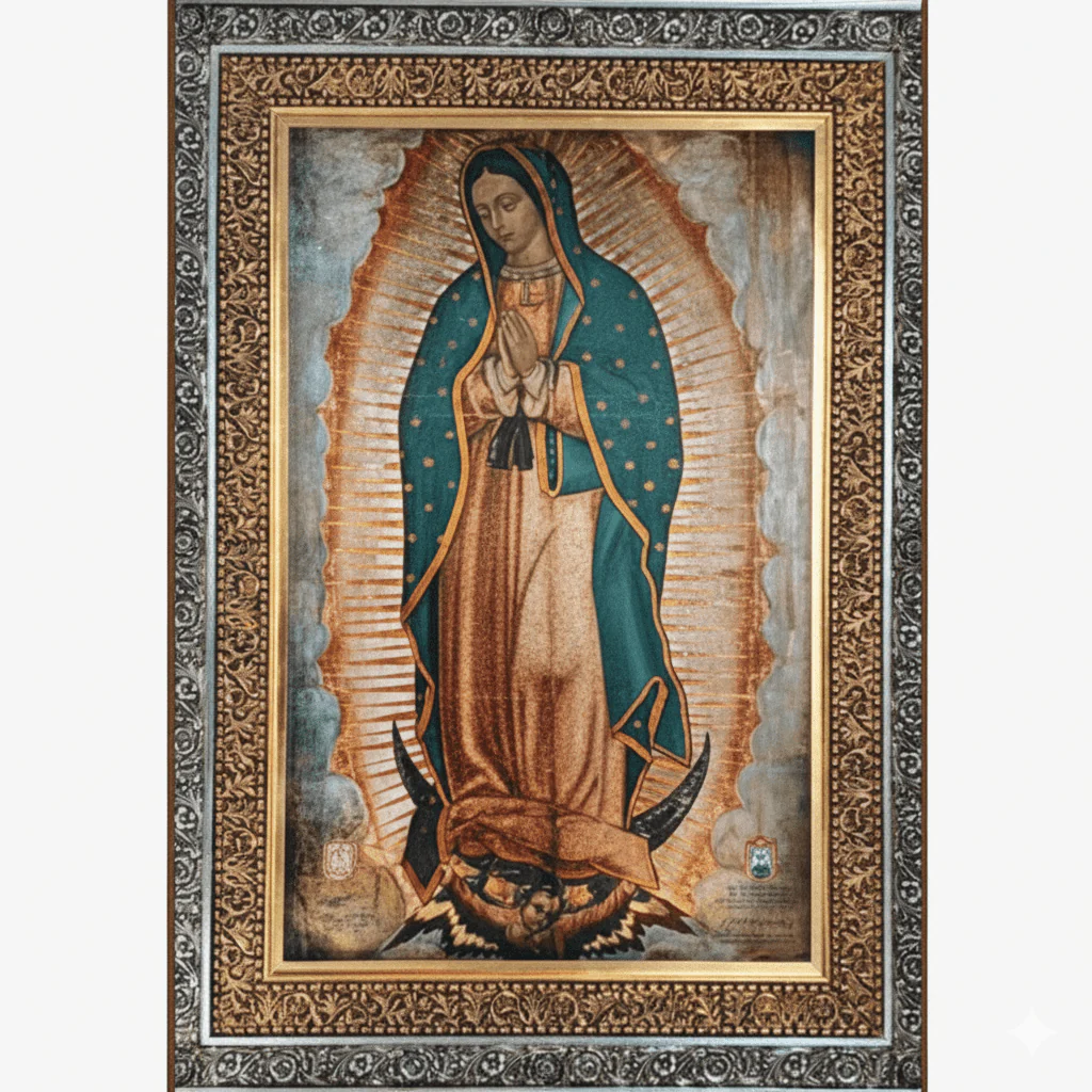 Life-Size Certified Basilica Art of Our Lady of Guadalupe 88" × 62" (2.22 m × 1.57 m) - Image 3
