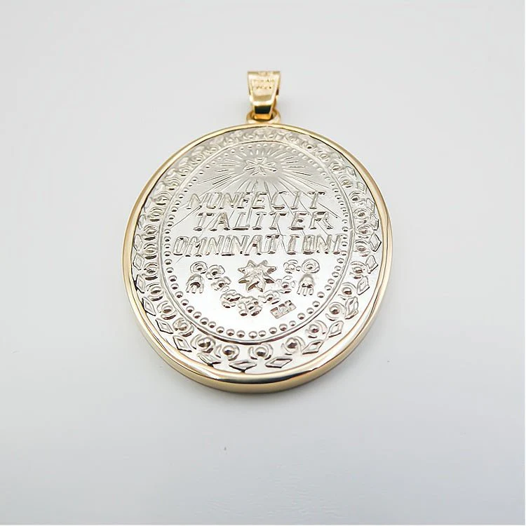 Sterling Silver Our Lady of Guadalupe Medal with 14k Gold Bezel — 1.5” × 1.1” - Image 10