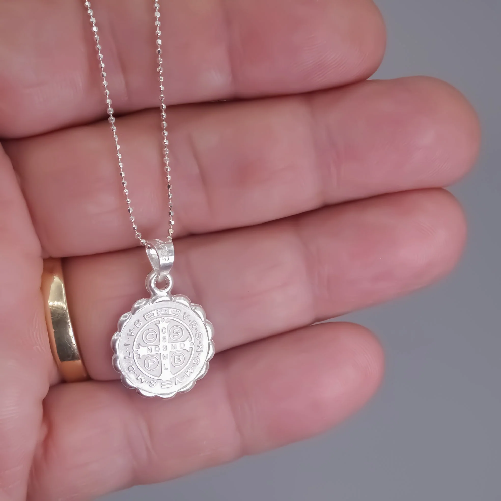 Silver Saint Benedict Medal Verona Necklace 18-inch - Image 5