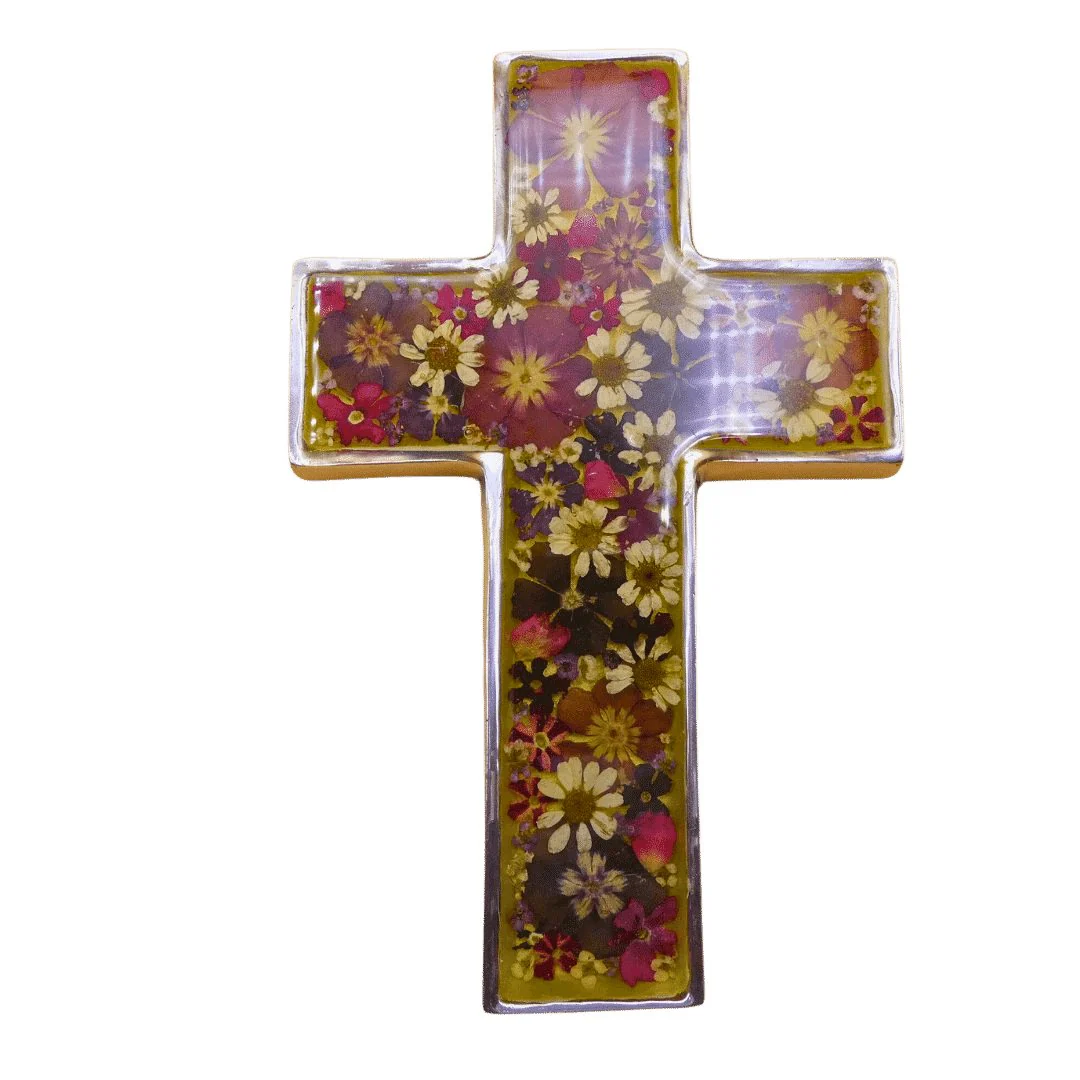 Pressed Flowers Wall Cross 6.5" - Image 10