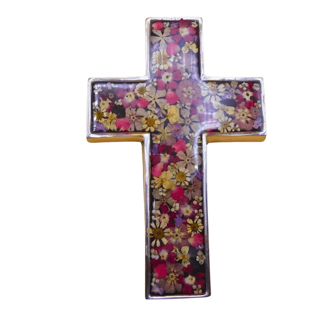 Pressed Flowers Wall Cross 6.5" - Image 11