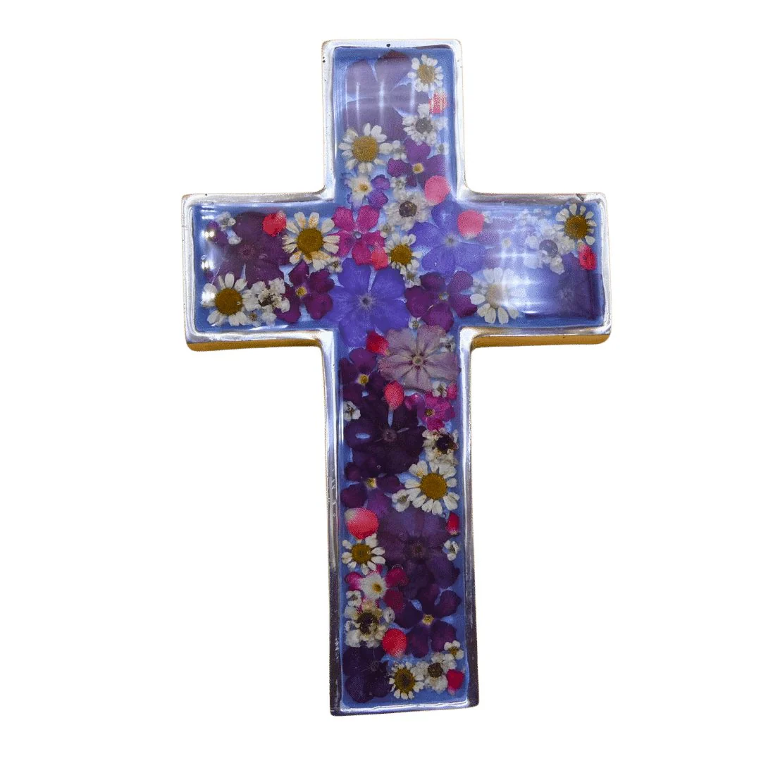 Pressed Flowers Wall Cross 6.5" - Image 12
