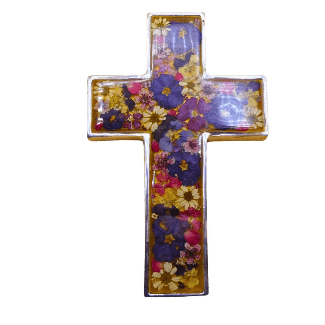 Pressed Flowers Wall Cross 6.5" - Image 15