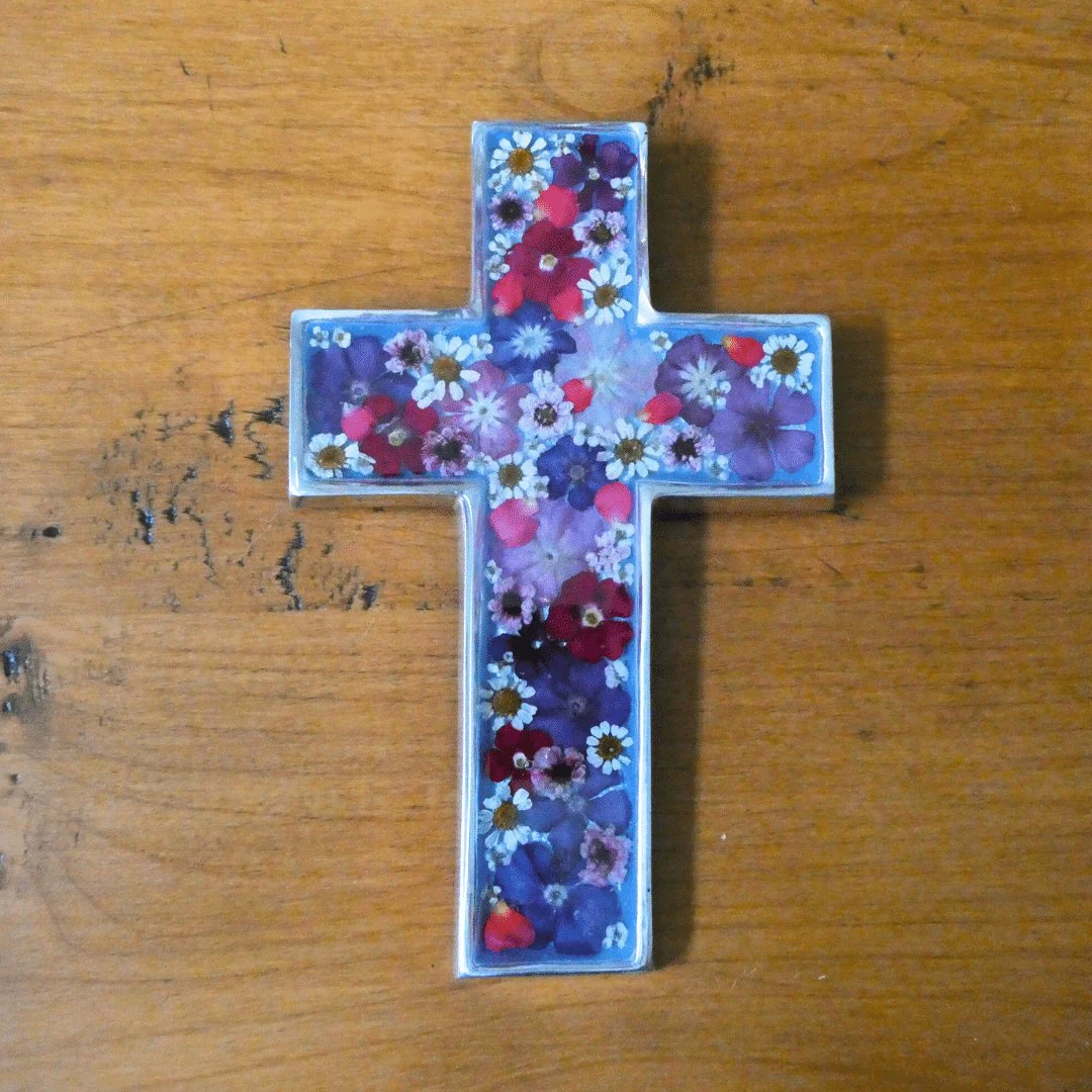 Pressed Flowers Wall Cross 6.5" - Image 6