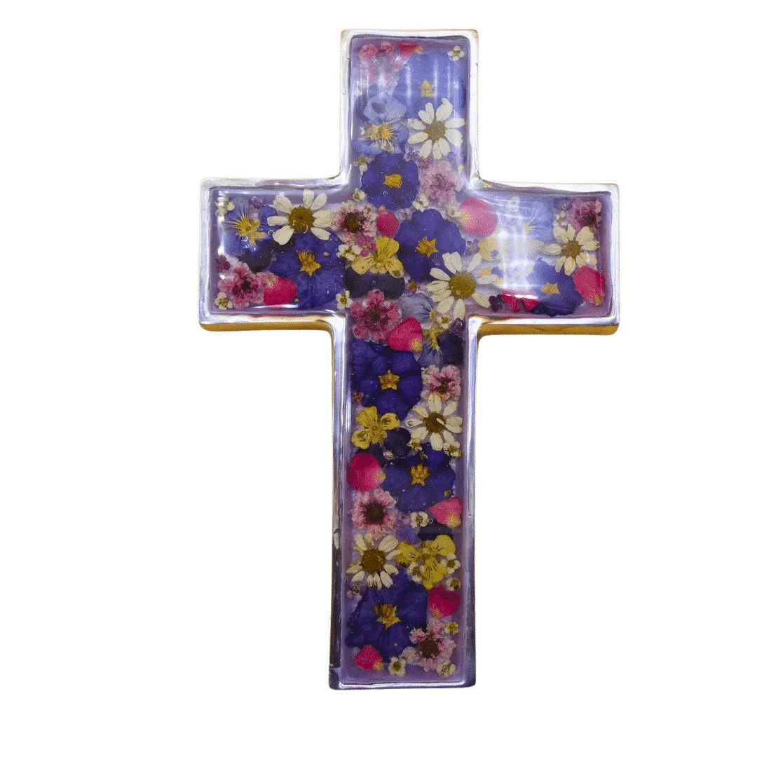 Pressed Flowers Wall Cross 6.5" - Image 9