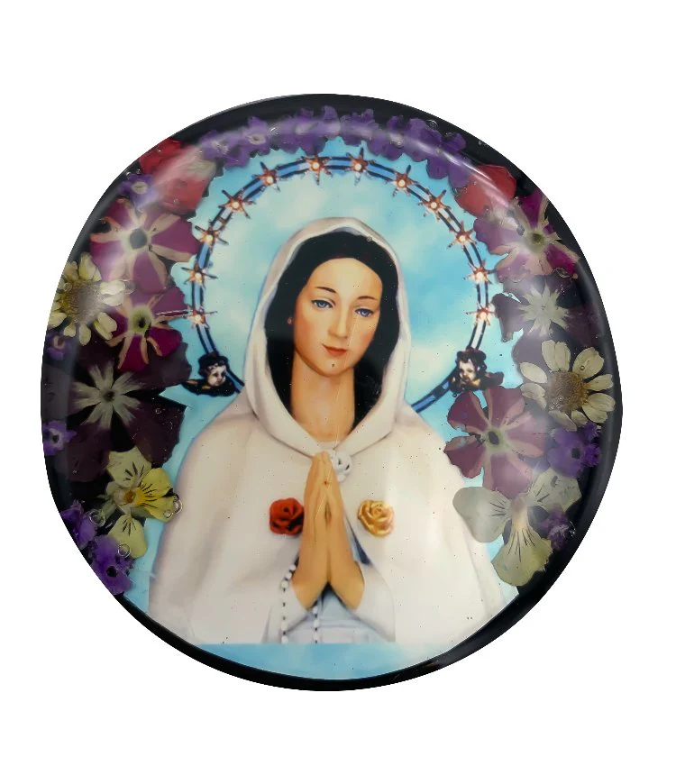 Mystic Rose Rosary Box w/ Pressed Flowers 2.9" x 1.5" x 2" - Image 4