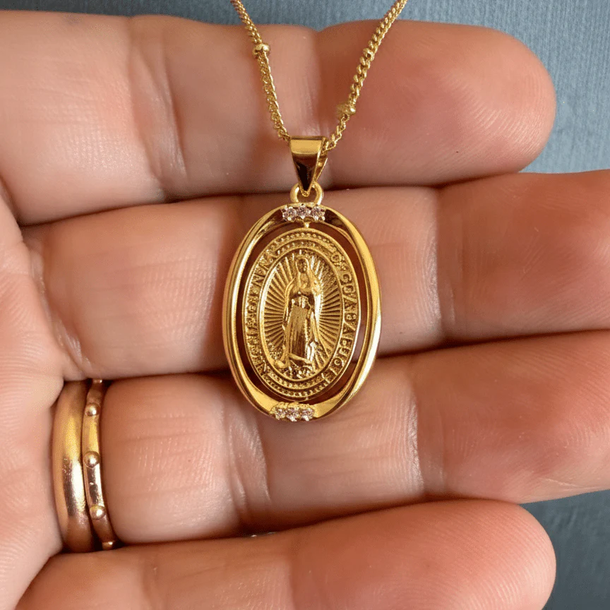 Gold-Plated Our Lady of Guadalupe Necklace · 18” Chain - Image 4