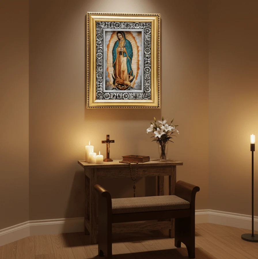 Certified Basilica Art of Our Lady of Guadalupe — Home Devotional Edition 21" × 16" (53 cm × 41 cm) - Image 2