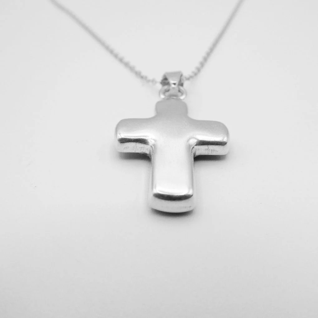 Petite Cross Necklace w/ Pressed Flowers 18-inch - Image 5