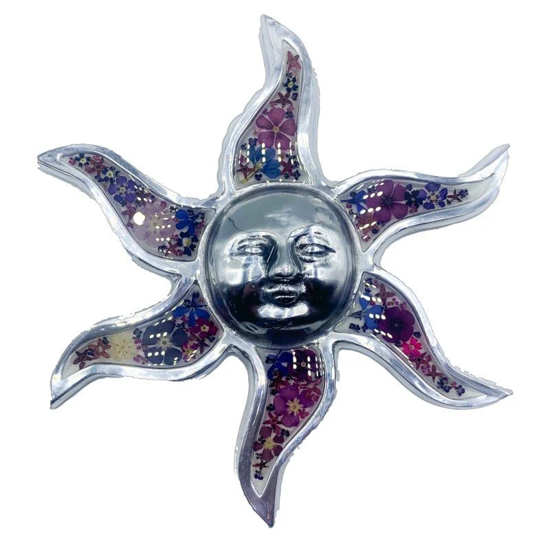 Sun Ornament w/ Pressed Flowers 5" - Image 3