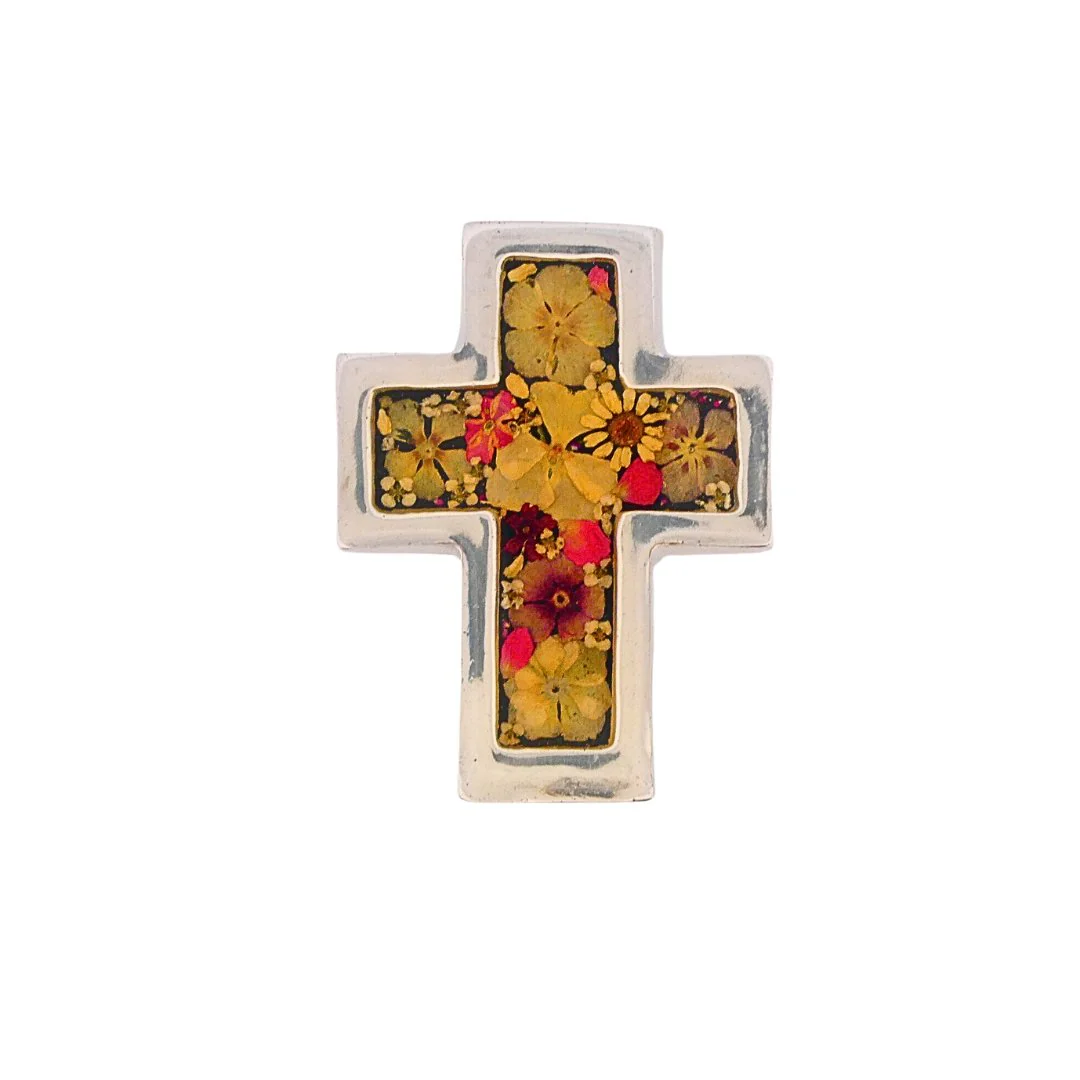 Mini Cross w/ Pressed Flowers 3.5" - Image 14