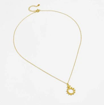 Gold Vermeil Rosary Ring Necklace 18" - Image 4
